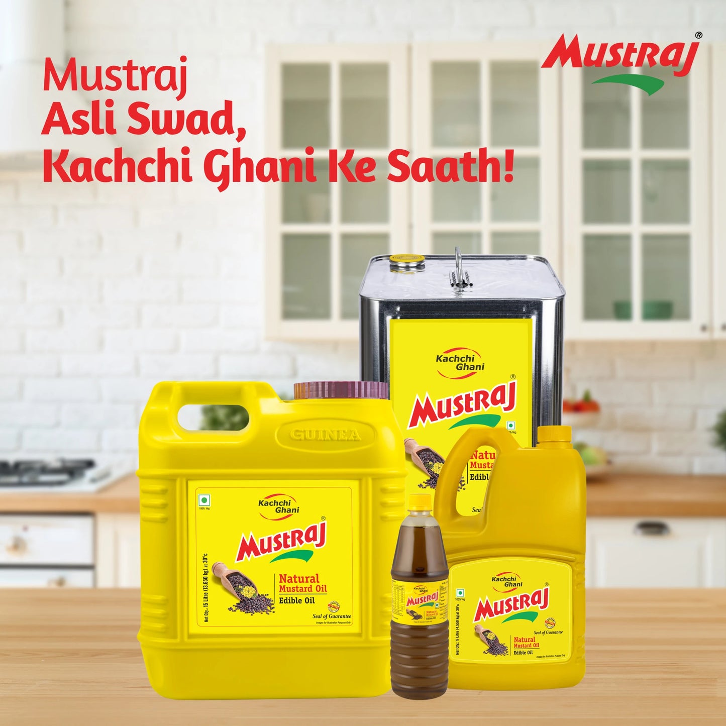 Family of Mustraj Natural Kachichi Ghani Mustard Oil