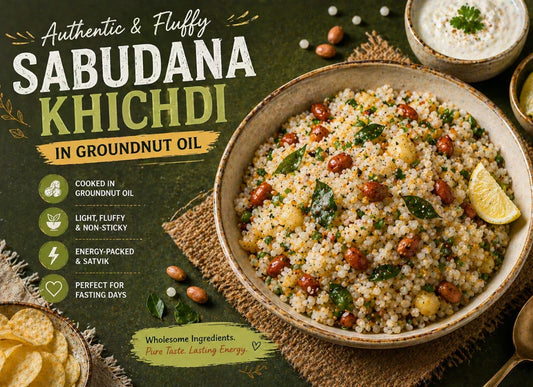 Sabudana Khichdi in Groundnut Oil for Fasting - Featured Image