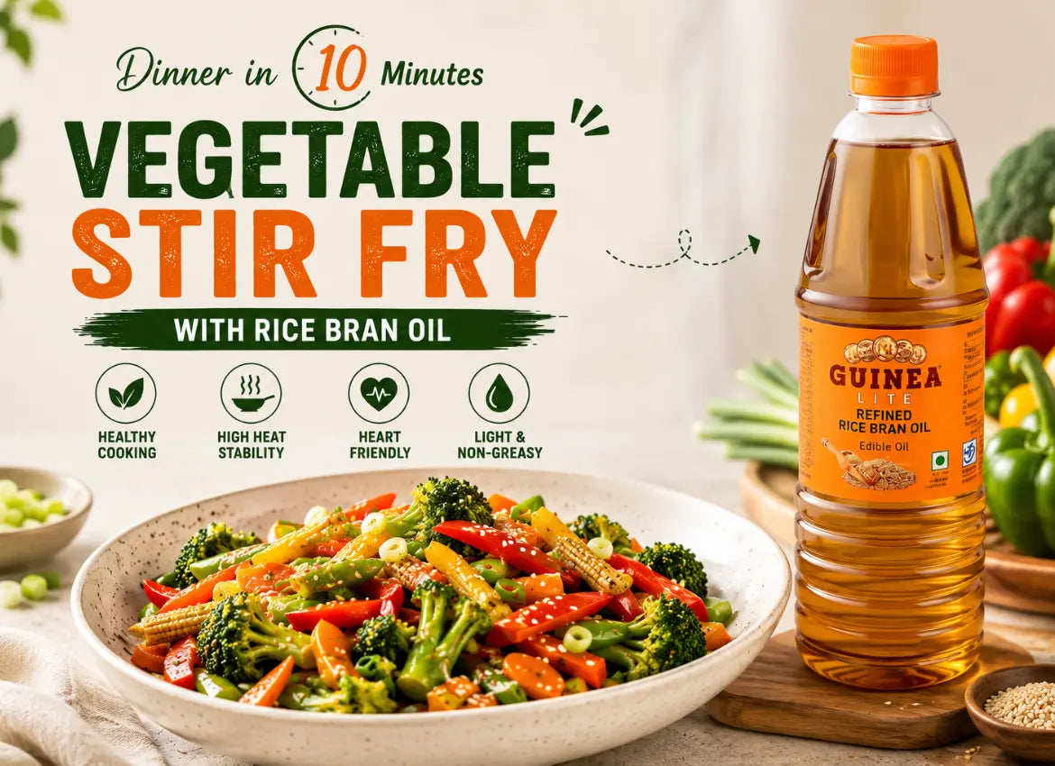 Vegetable Stir Fry with Rice Bran Oil – Guniea