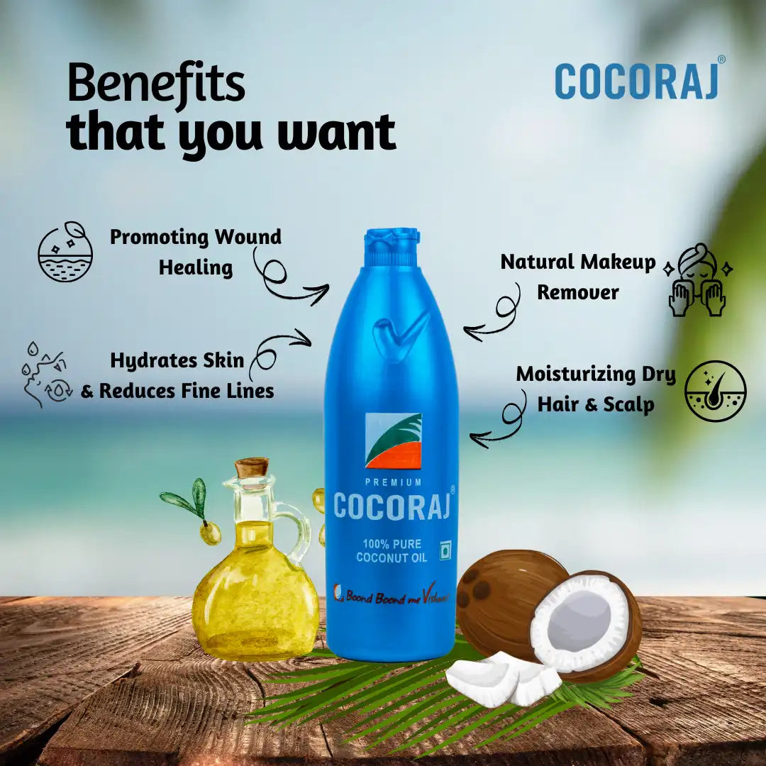 Cocoraj 100% Pure Edible Coconut Oil Bottle