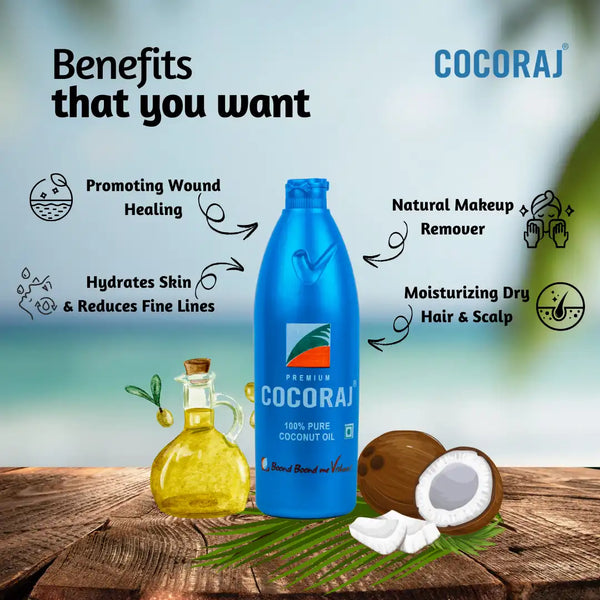 Cocoraj 100% Pure Edible Coconut Oil Bottle