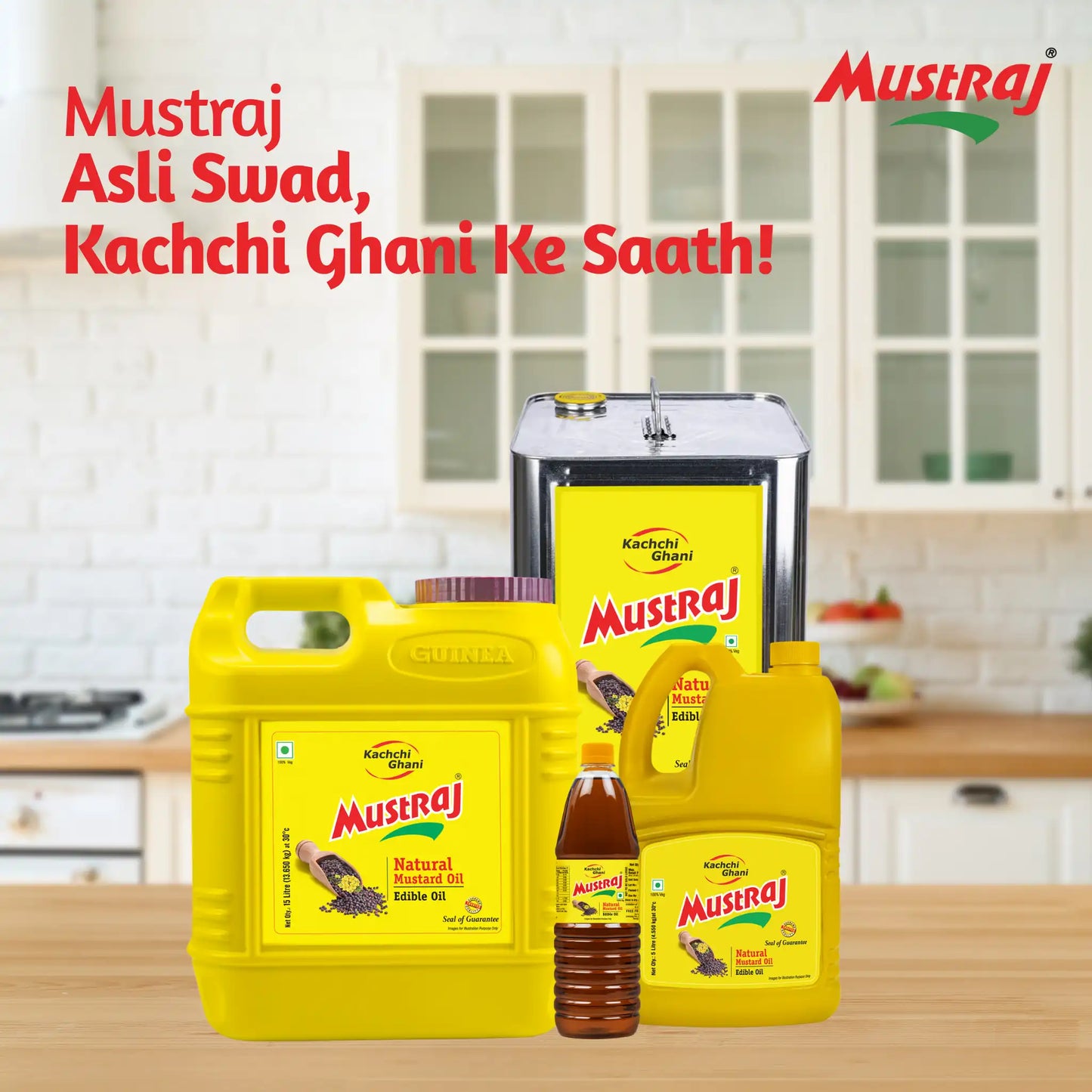 Mustraj Natural Kachi Ghani Mustard Oil Tin