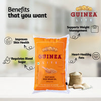 Guinea Lite Refined Rice Bran Oil 1 Ltr Pouch