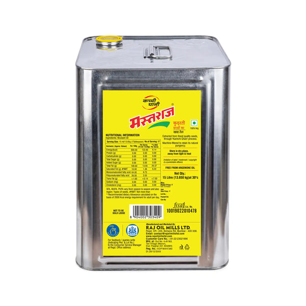 Mustraj Natural Kachi Ghani Mustard Oil Tin