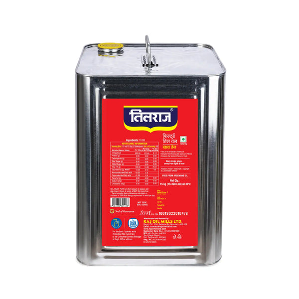 Tiraj Filtered Til Oil (Sesame Oil) 15 Kg Tin