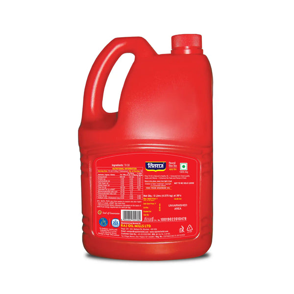 Tiraj Filtered Til Oil (Sesame Oil) 5 Ltr Jar